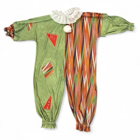 VTG Handmade Children's Youth Clown Costume Collar Kid Circus 1970s Patchwork - Picture 1 of 12